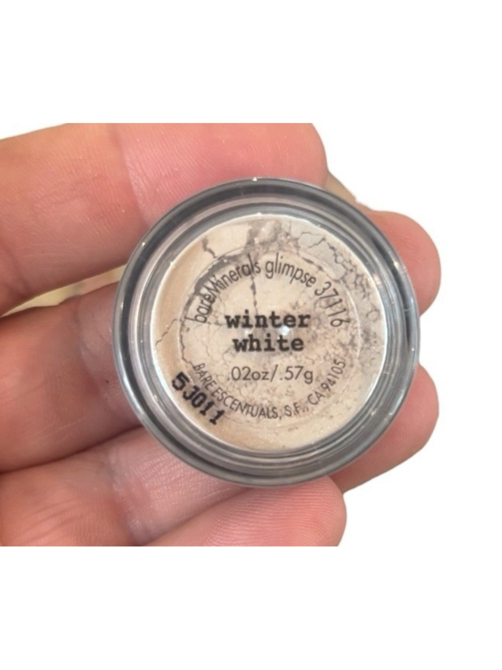 i.d. bareMinerals Glimmer Loose Powder WINTER WHITE .02 oz Eye Shadow Sealed